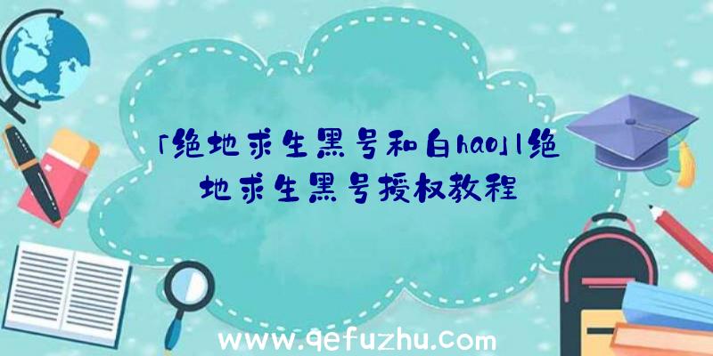 「绝地求生黑号和白hao」|绝地求生黑号授权教程